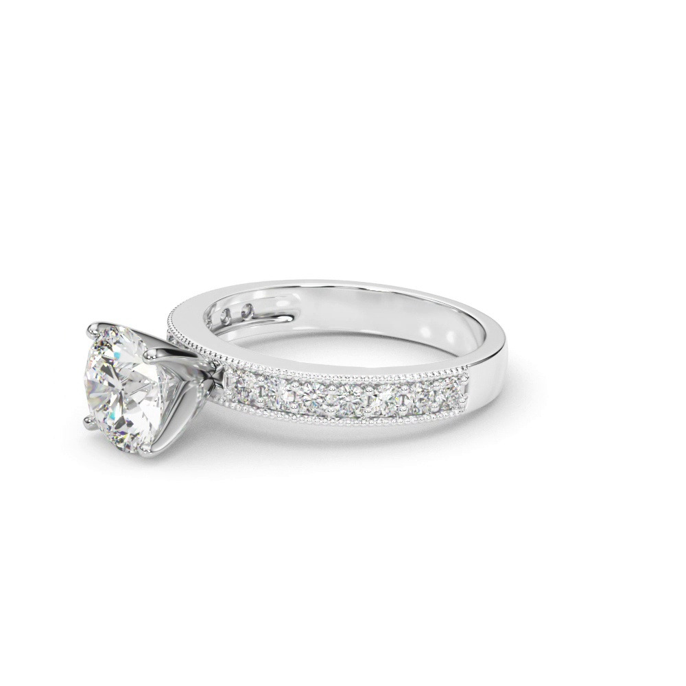360 degree view of Liv Vintage Style Channel Diamond Engagement Ring