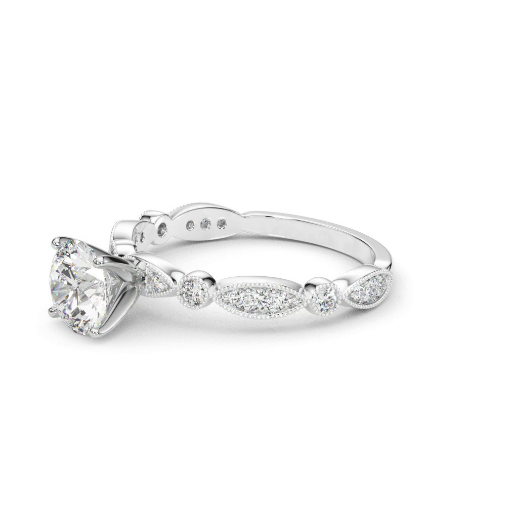 360 degree view of Clarice Vintage Style Engagement Ring