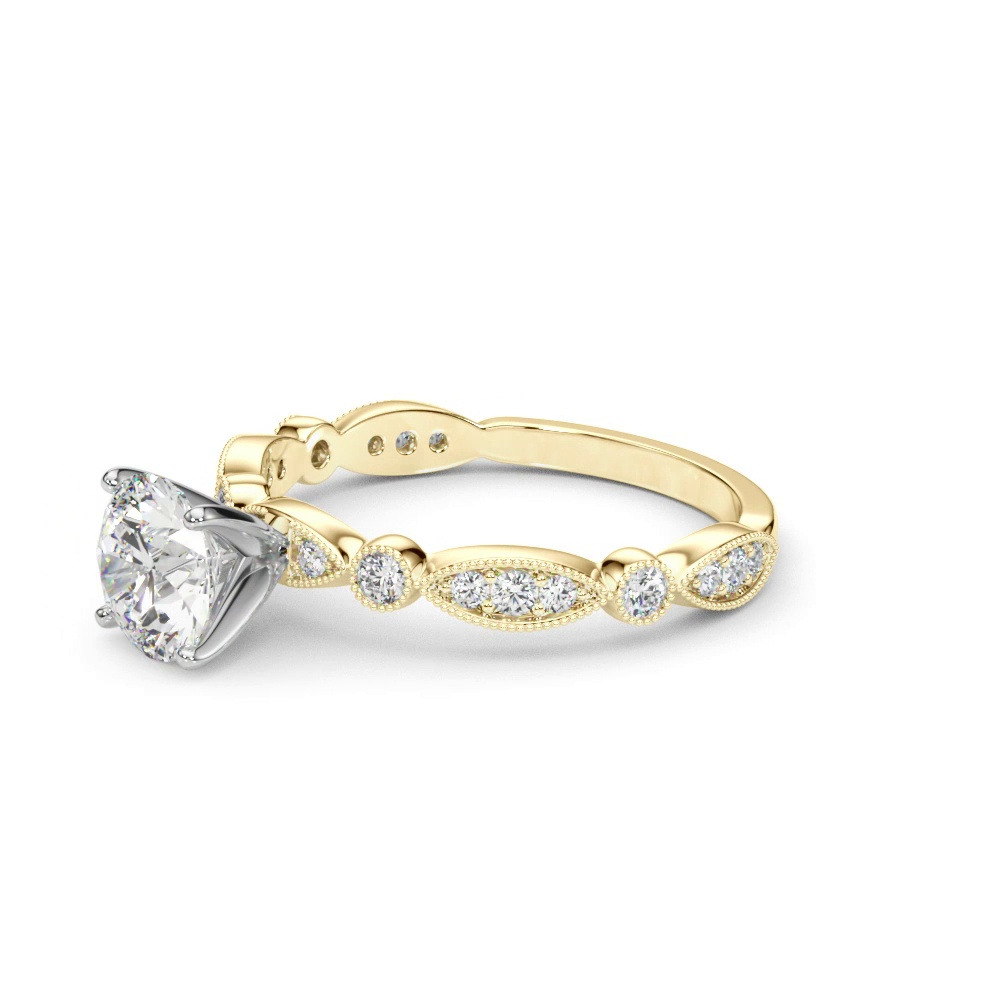 360 degree view of Clarice Vintage Style Engagement Ring