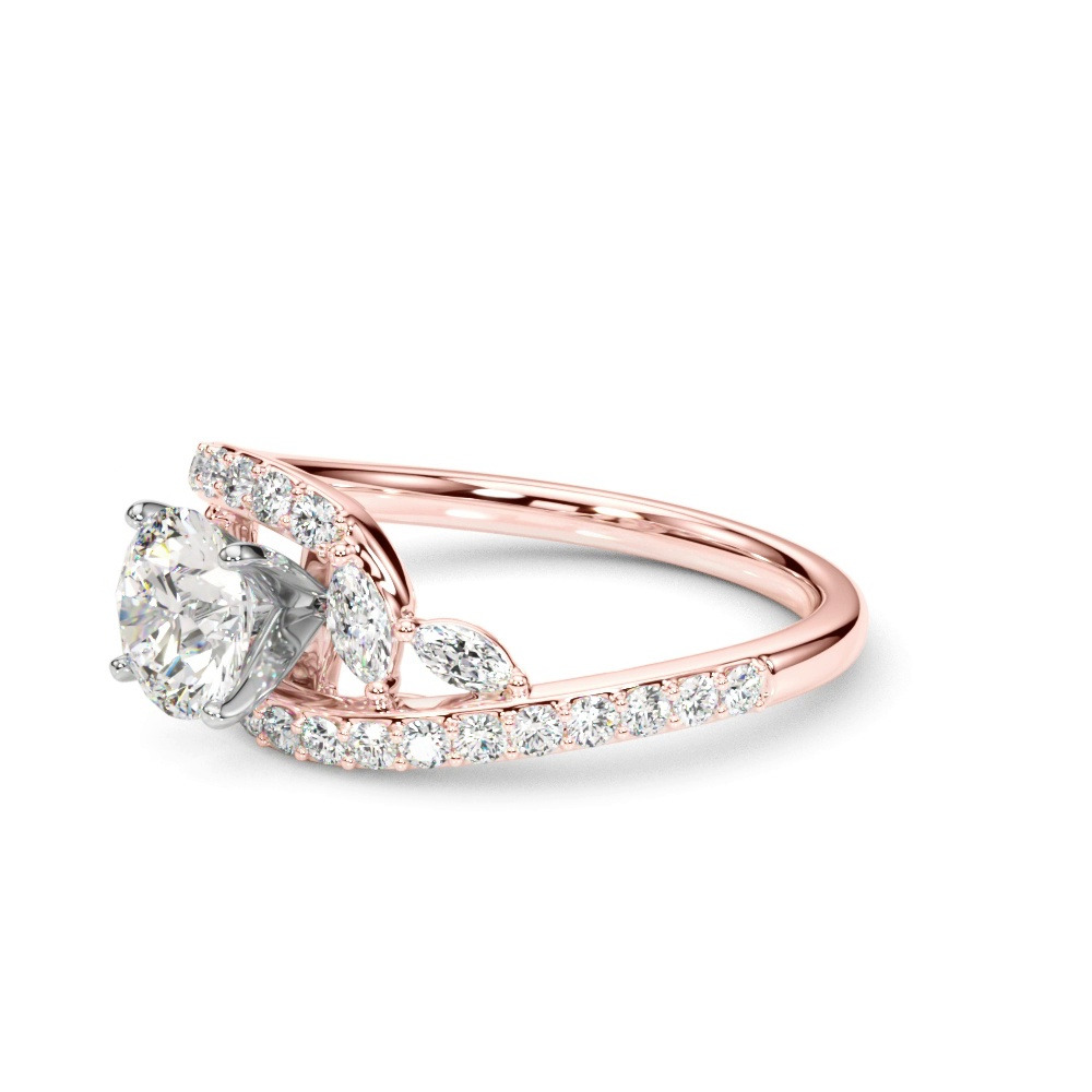 360 degree view of Ametrine Marquise And Round Diamond Bypass Engagement Ring