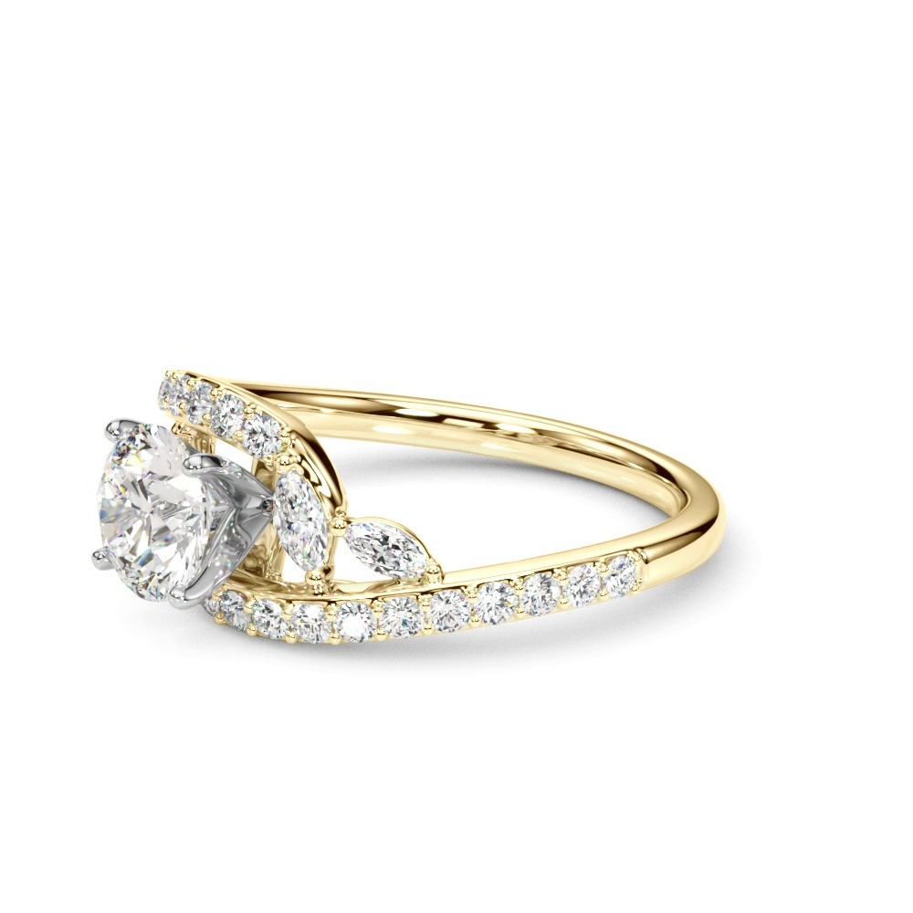 360 degree view of Ametrine Marquise And Round Diamond Bypass Engagement Ring