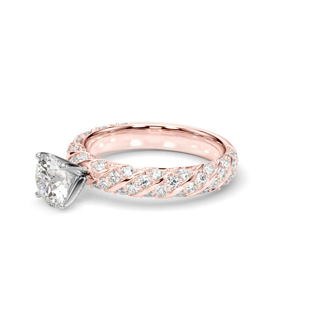 360 degree view of Aurorite Swirl Inspired Diamond Engagement Ring