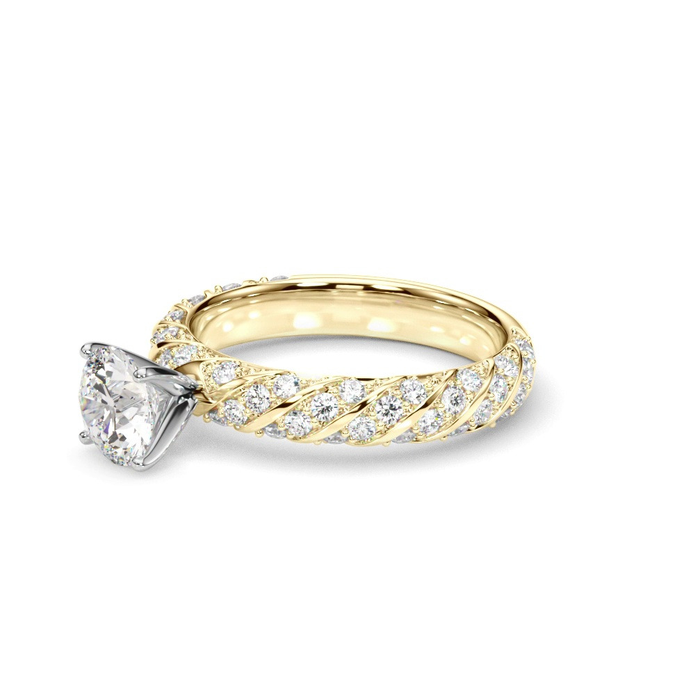 360 degree view of Aurorite Swirl Inspired Diamond Engagement Ring