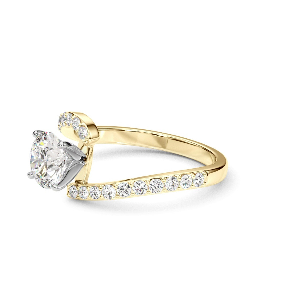 360 degree view of Moonstara Chevron Style Pave Diamond Engagement Ring