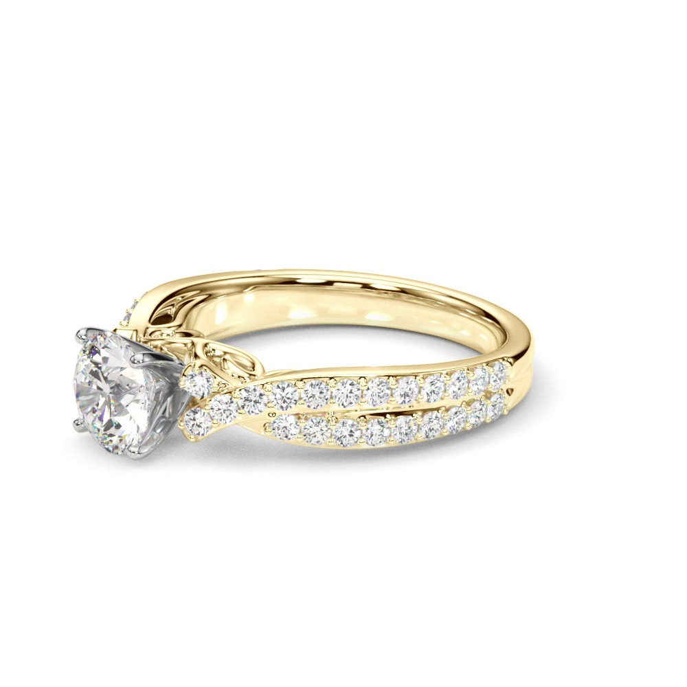360 degree view of Coralia Pave Diamond Engagement Ring