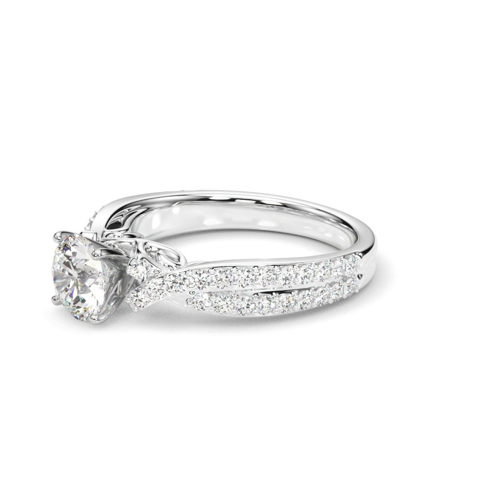 360 degree view of Coralia Pave Diamond Engagement Ring