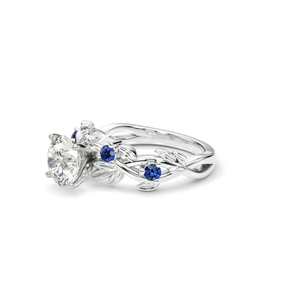 360 degree view of Flamenco Sapphire Twisted Vine & Leaf Engagement Ring