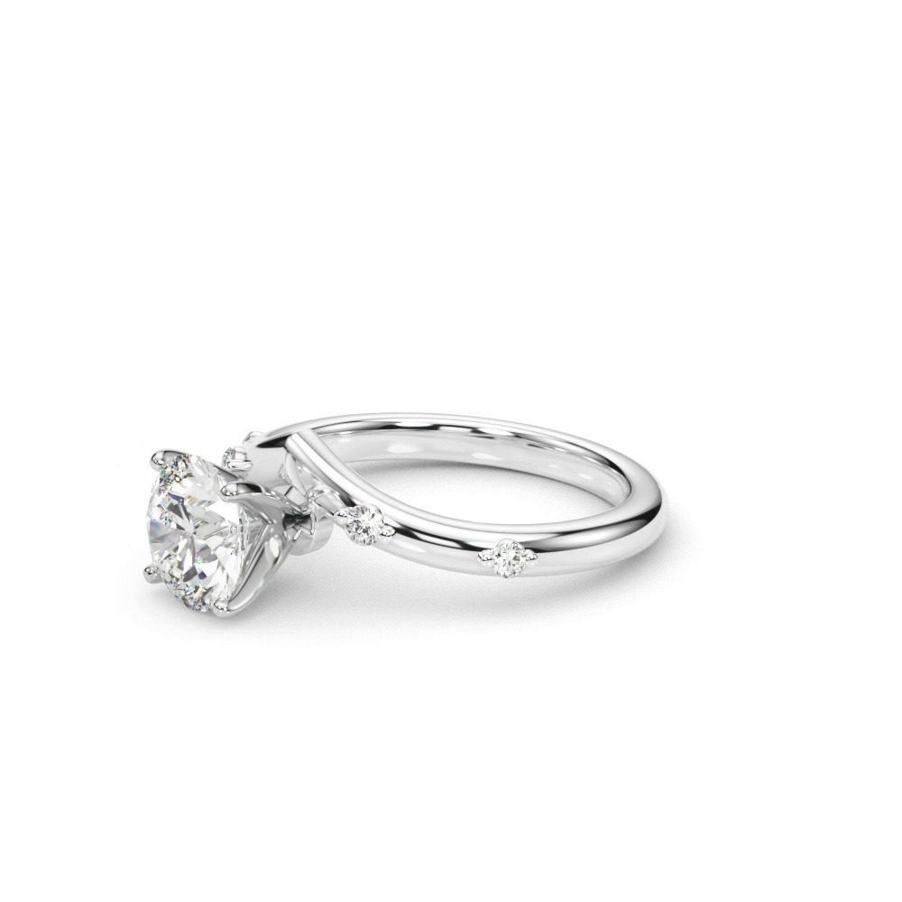 360 degree view of Aspyn Chevron Diamond Engagement Ring
