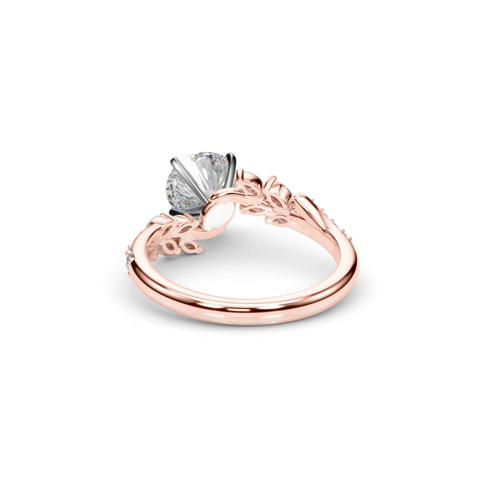 360 degree view of Lynx Diamond Leaf Engagement Ring