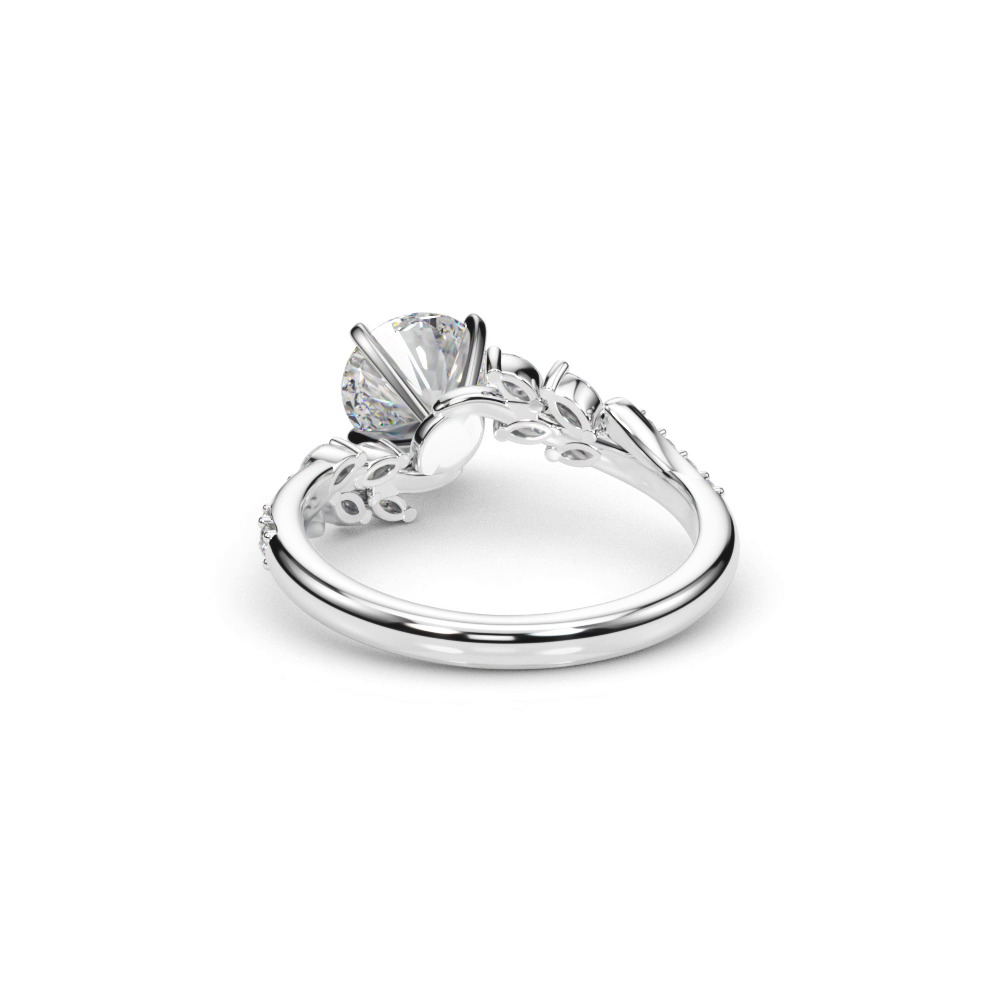 360 degree view of Lynx Diamond Leaf Engagement Ring