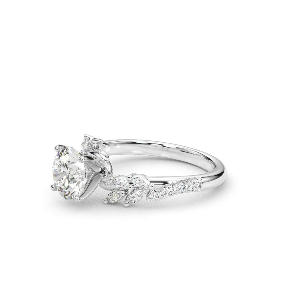 360 degree view of Lynx Diamond Leaf Engagement Ring