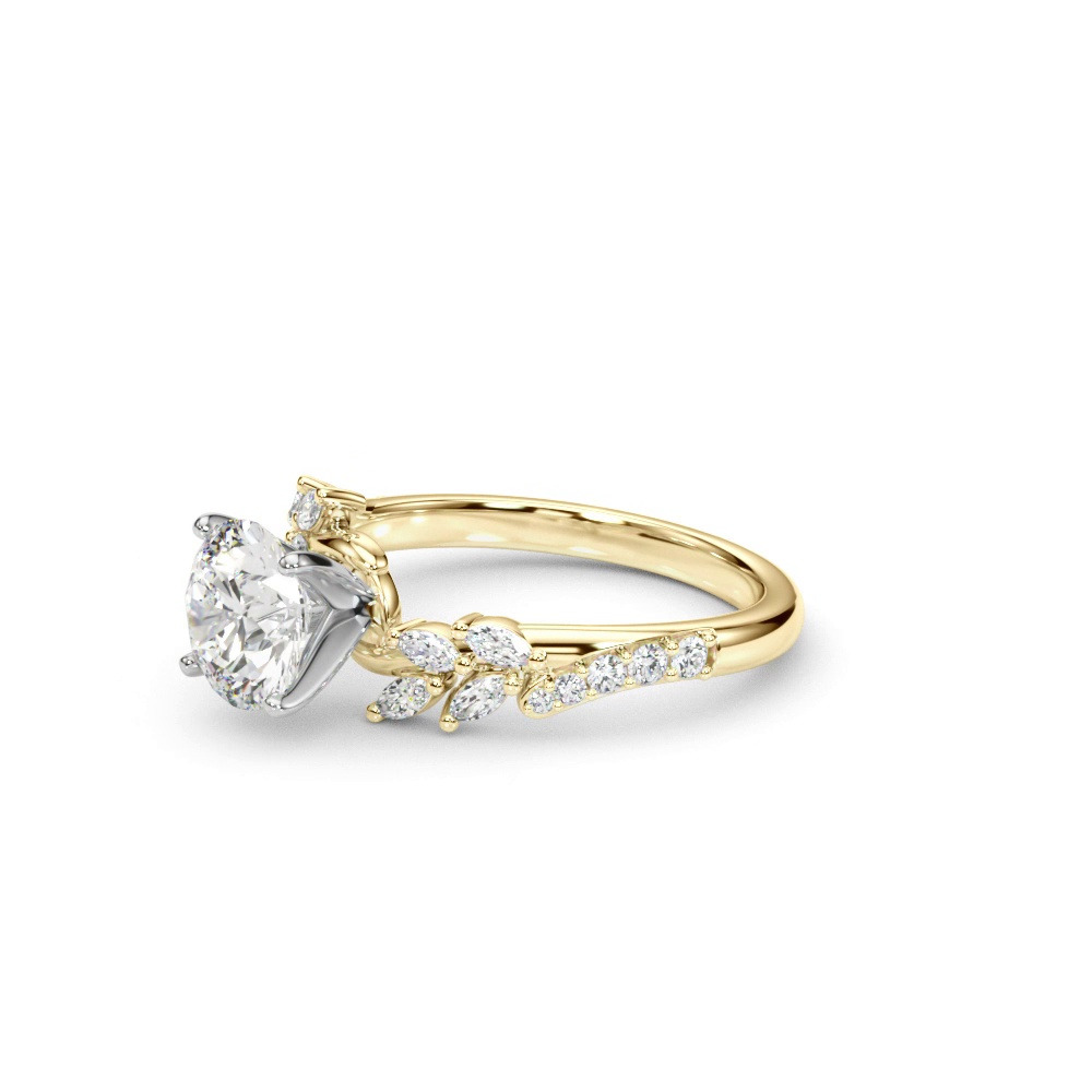 360 degree view of Lynx Diamond Leaf Engagement Ring