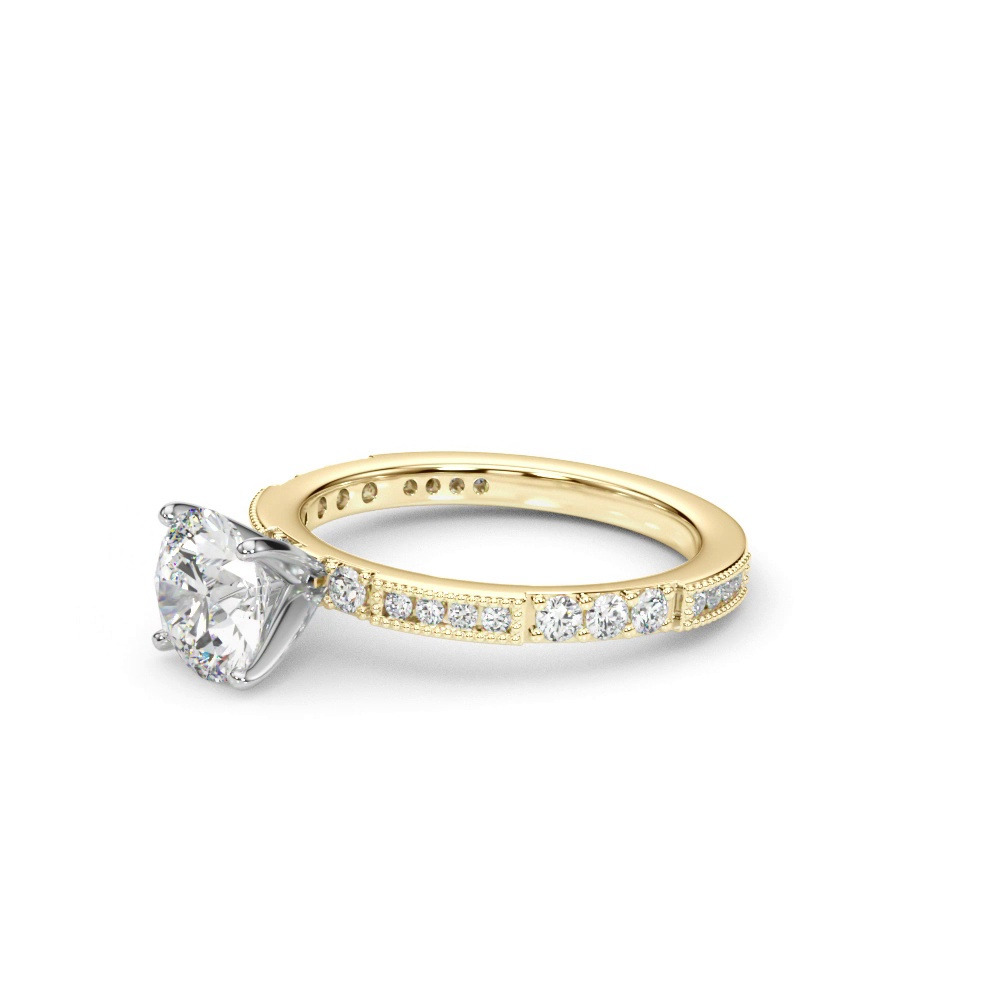 360 degree view of Capucine Milgrain Channel Engagement Ring