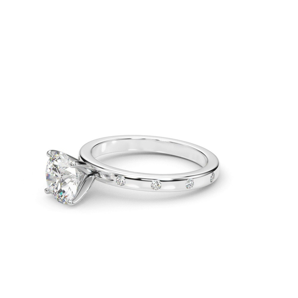 360 degree view of Delphine Flush Diamond Engagement Ring