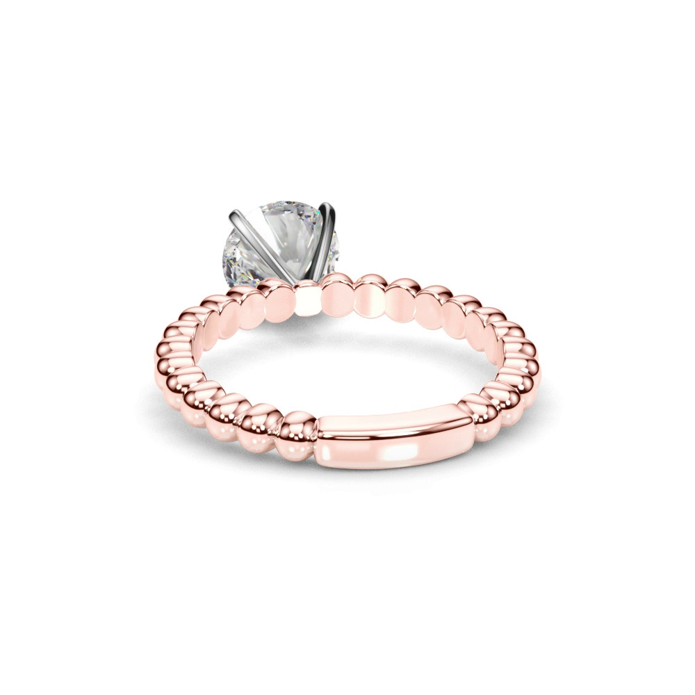 360 degree view of Lisette Beaded Solitaire Engagement Ring