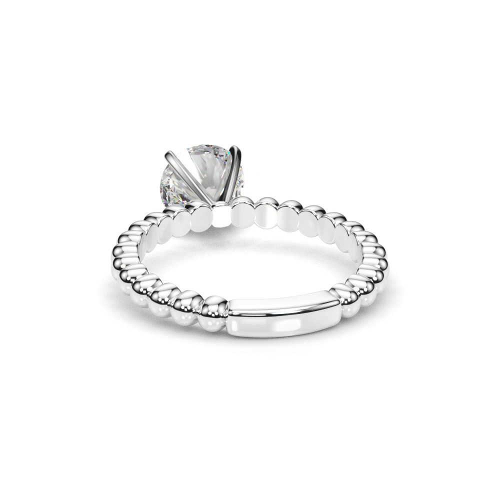 360 degree view of Lisette Beaded Solitaire Engagement Ring