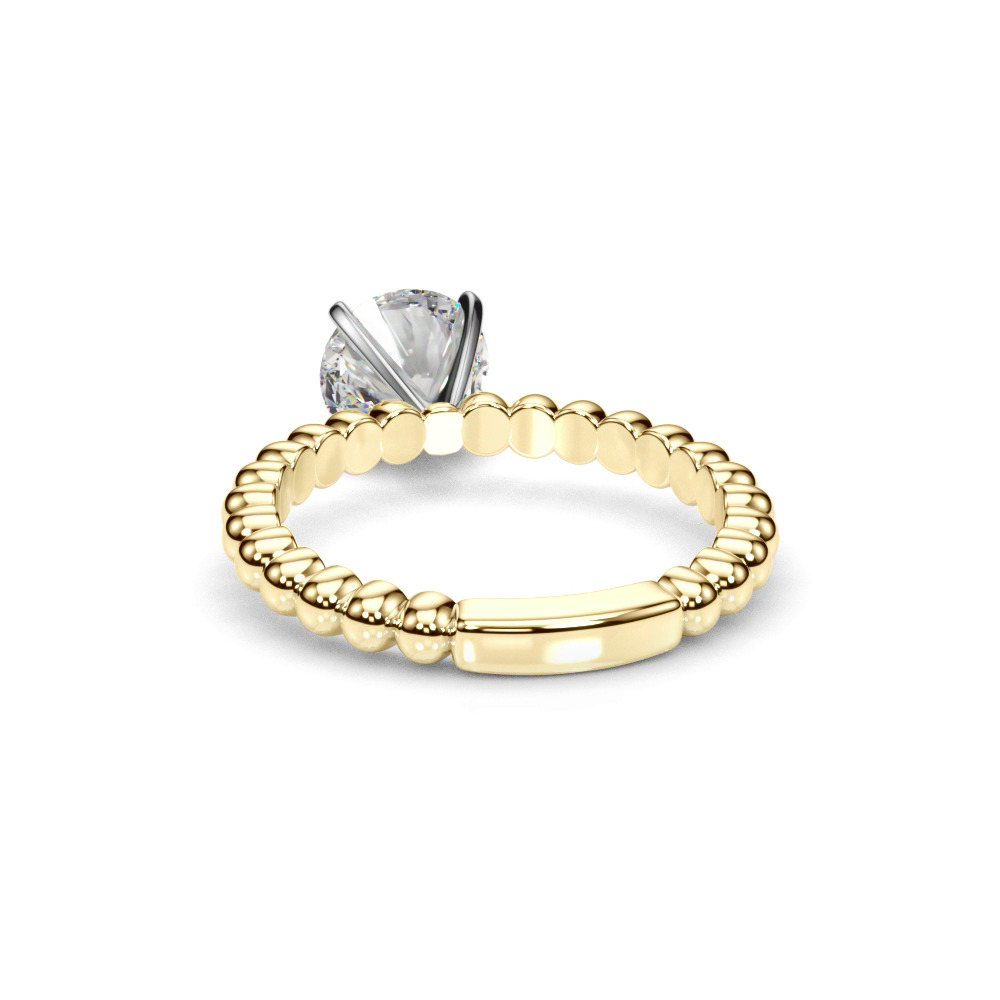 360 degree view of Lisette Beaded Solitaire Engagement Ring
