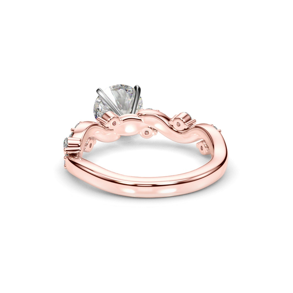 360 degree view of Geraldine Curved Pave Engagement Ring