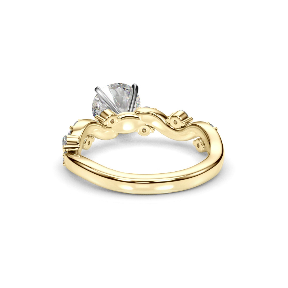 360 degree view of Geraldine Curved Pave Engagement Ring