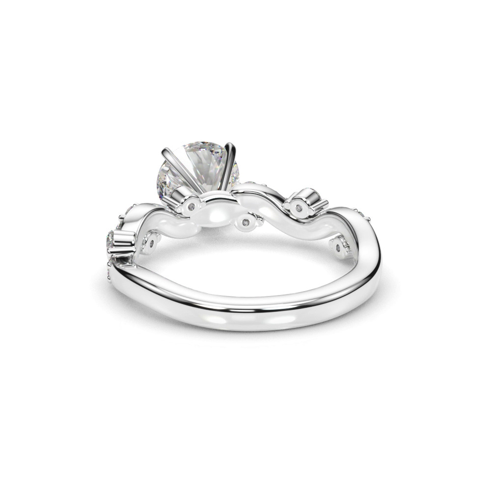 360 degree view of Geraldine Curved Pave Engagement Ring