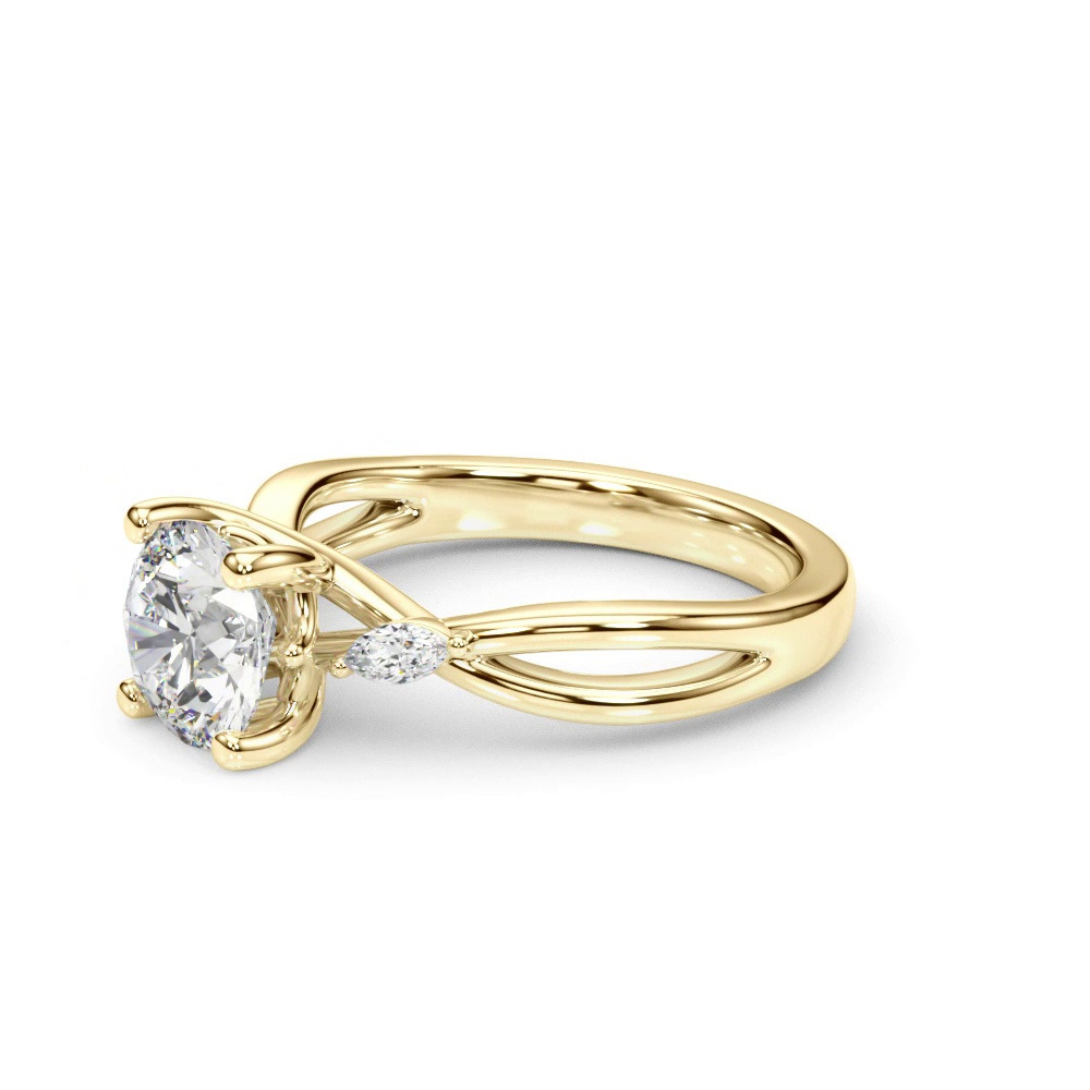 360 degree view of Lissora Twisted Marquise Engagement Ring