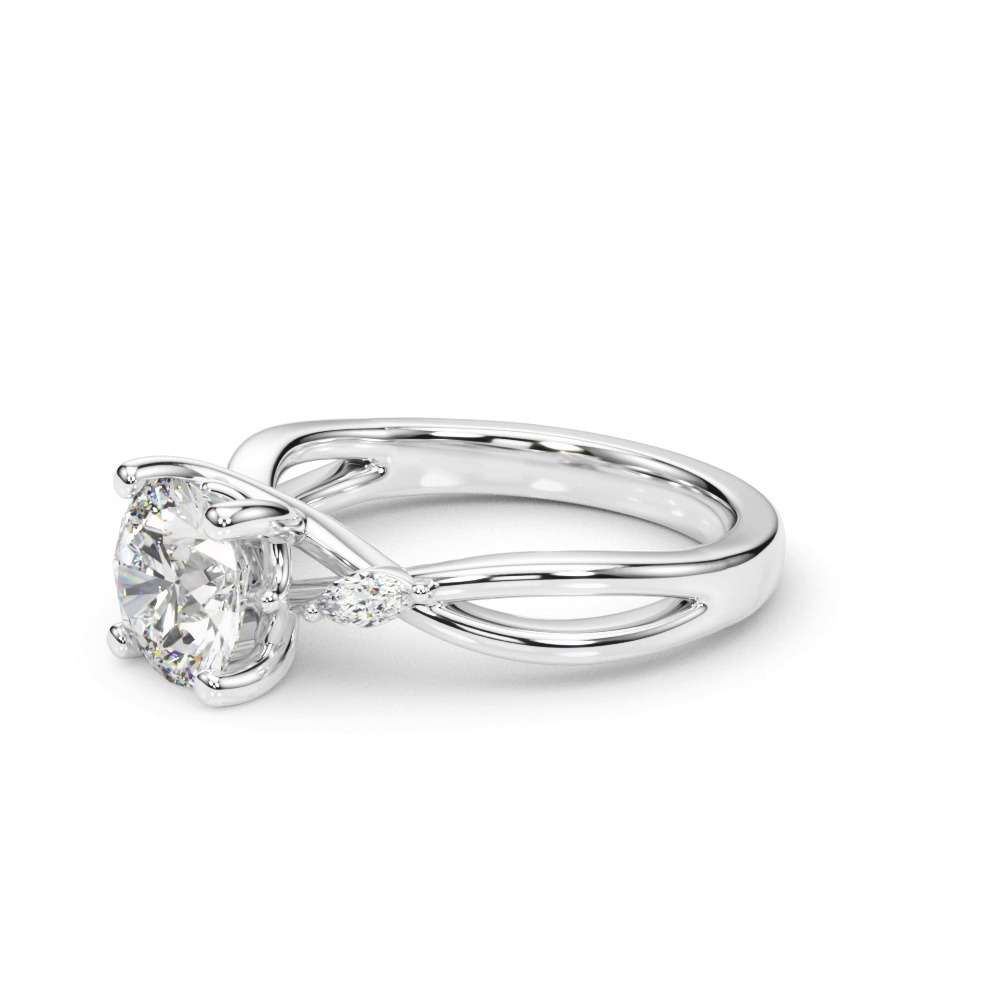 360 degree view of Lissora Twisted Marquise Engagement Ring