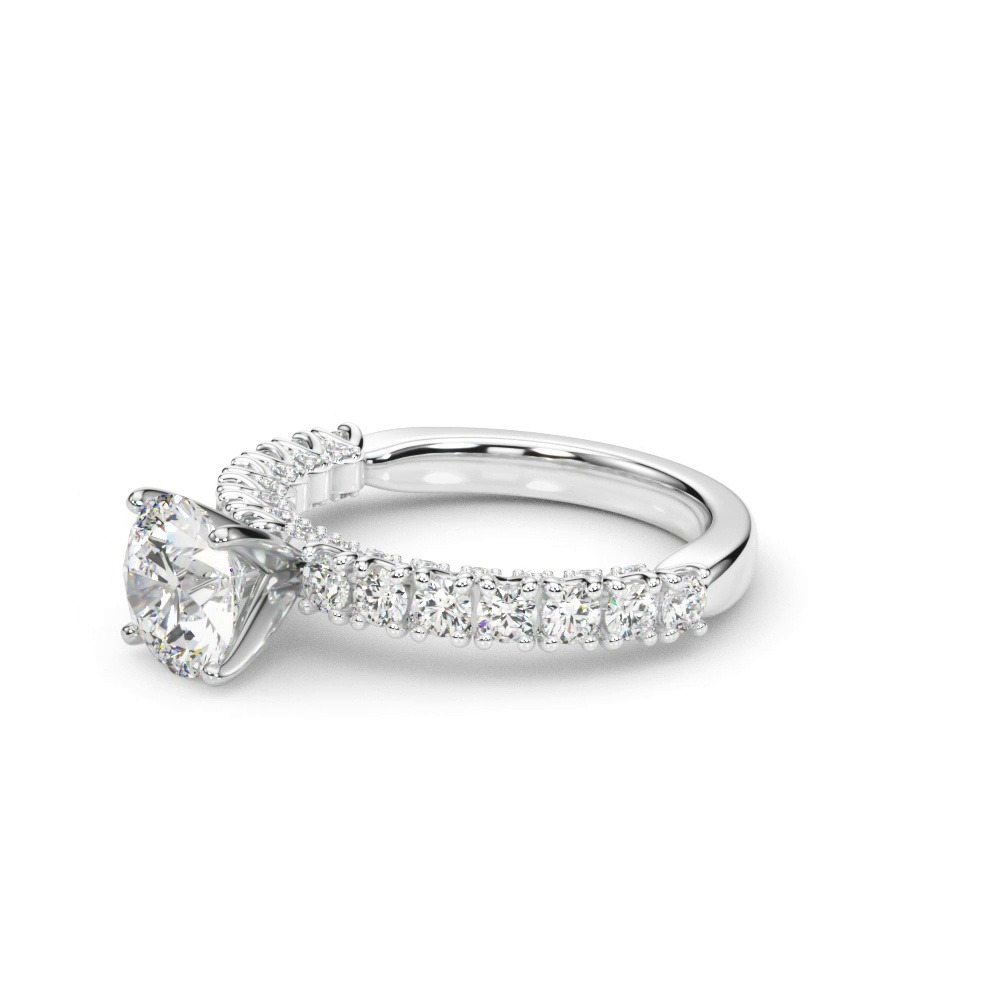 360 degree view of Vellara Sculpted Pavé Lab Engagement Ring