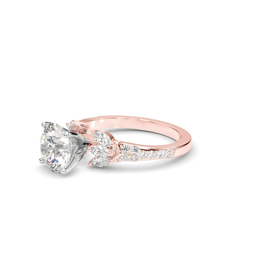 360 degree view of Candelia Floral Cluster Engagement Ring