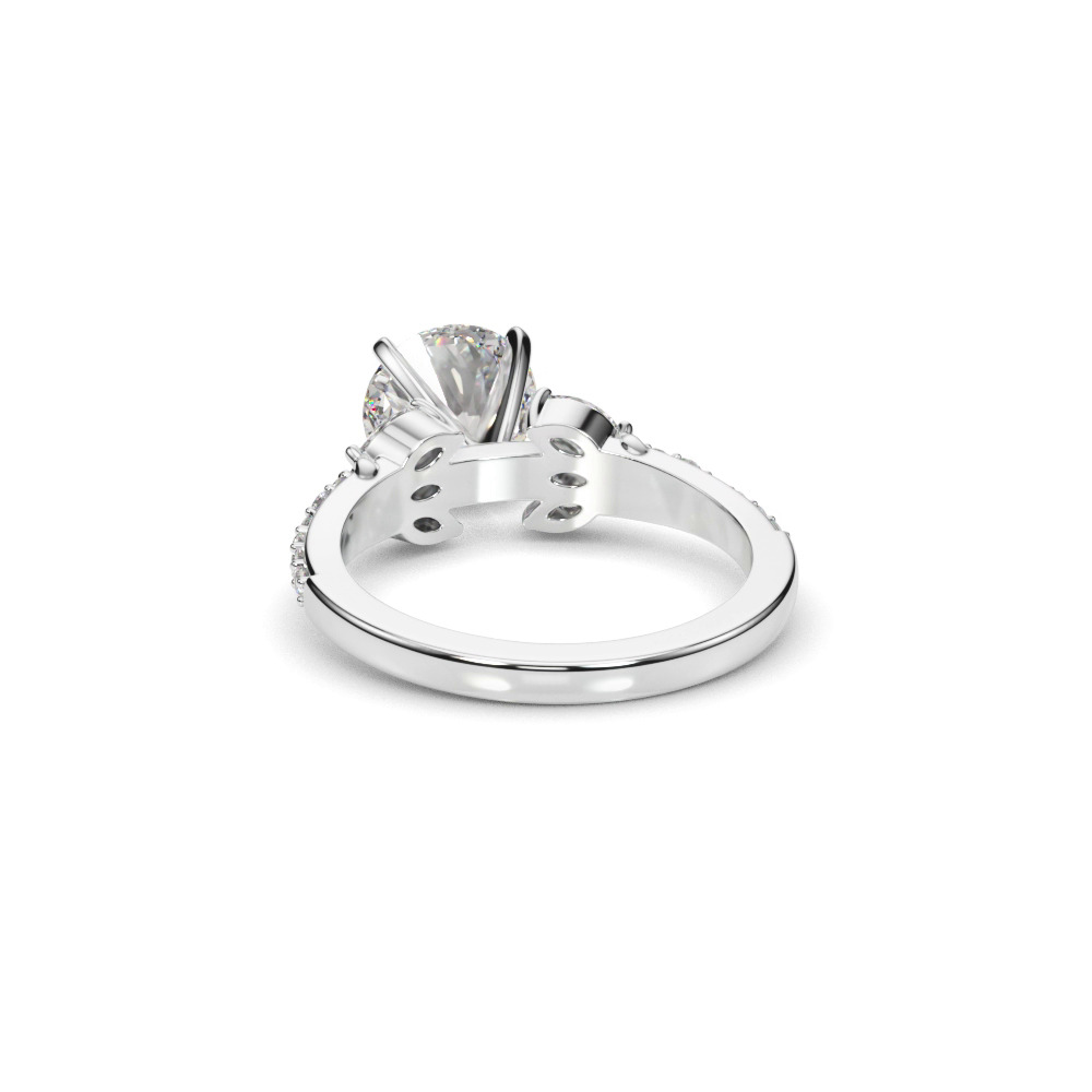 360 degree view of Candelia Floral Cluster Lab Engagement Ring