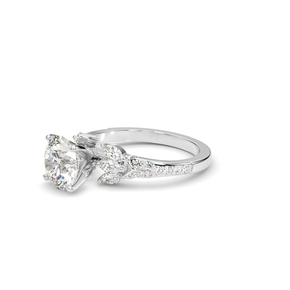360 degree view of Candelia Floral Cluster Engagement Ring