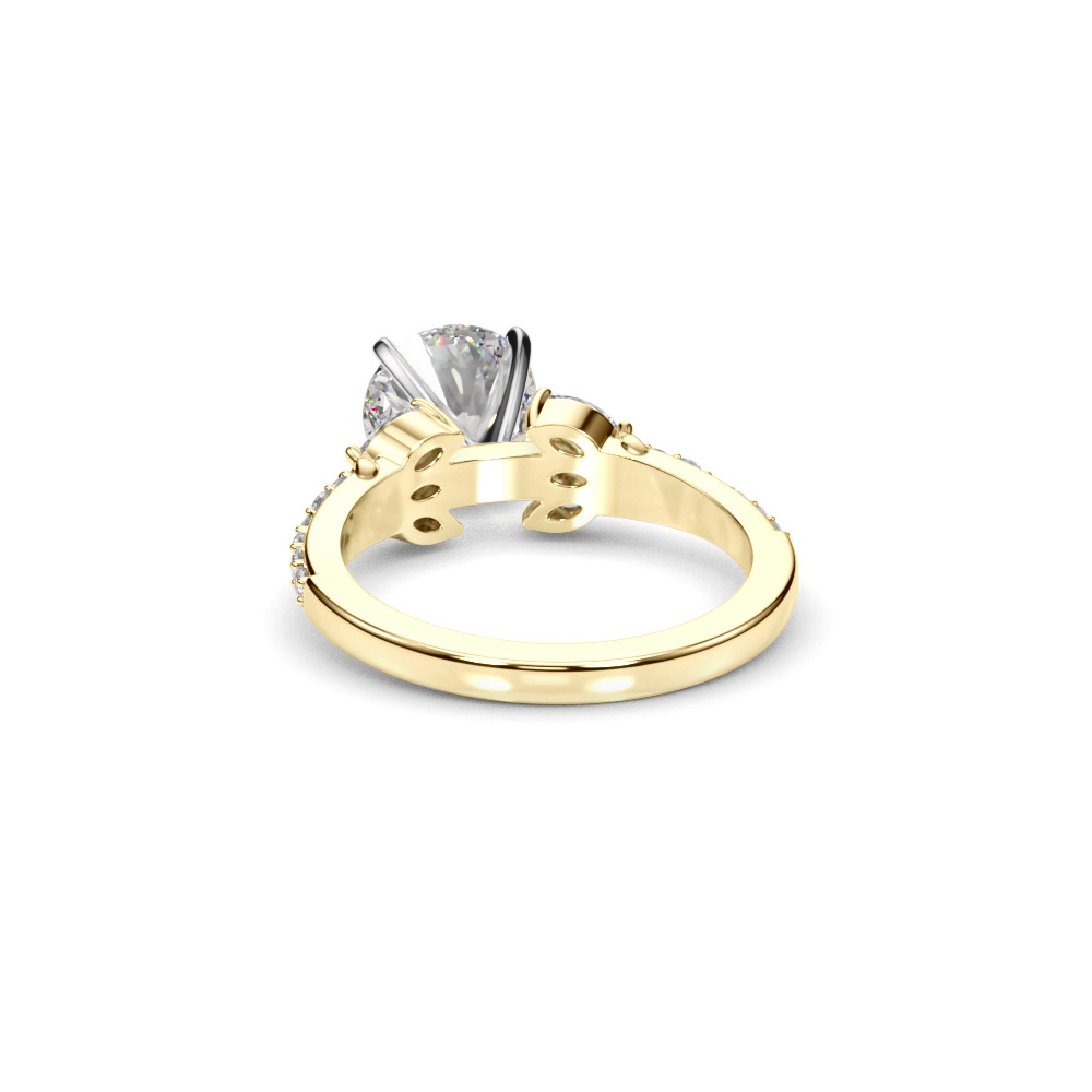 360 degree view of Candelia Floral Cluster Lab Engagement Ring