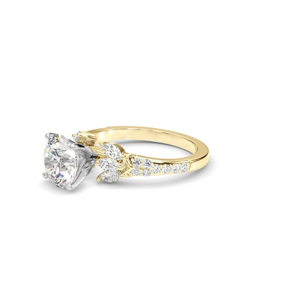 360 degree view of Candelia Floral Cluster Engagement Ring