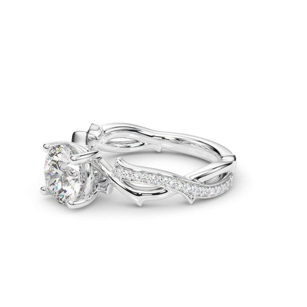 360 degree view of Lucienne Twisted Vine Pave Engagement Ring