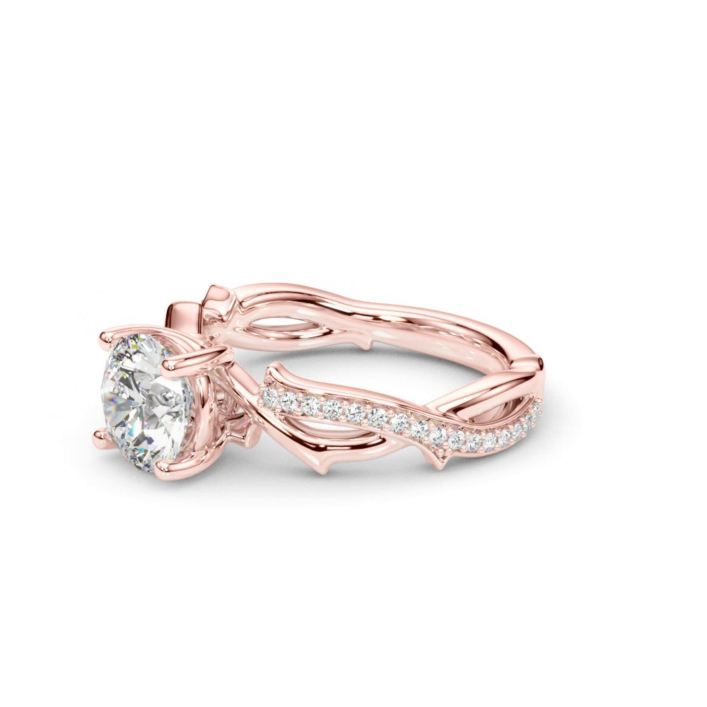 360 degree view of Lucienne Twisted Vine Pave Engagement Ring