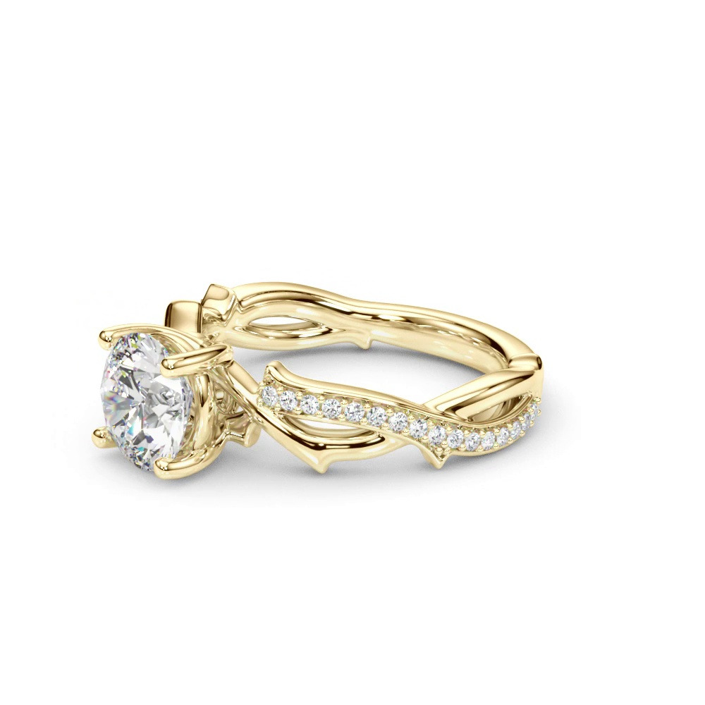 360 degree view of Lucienne Twisted Vine Pave Engagement Ring