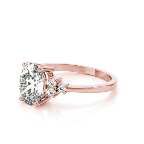 360 degree view of Helena Oval & Diamond Cluster Engagement Ring