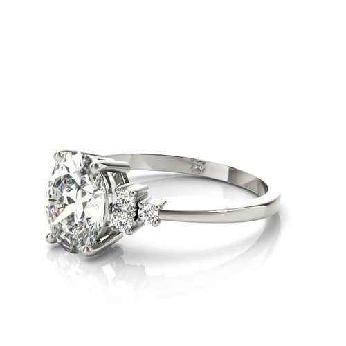 360 degree view of Helena Oval & Diamond Cluster Engagement Ring