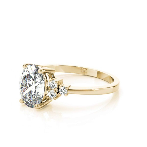 360 degree view of Helena Oval & Diamond Cluster Engagement Ring