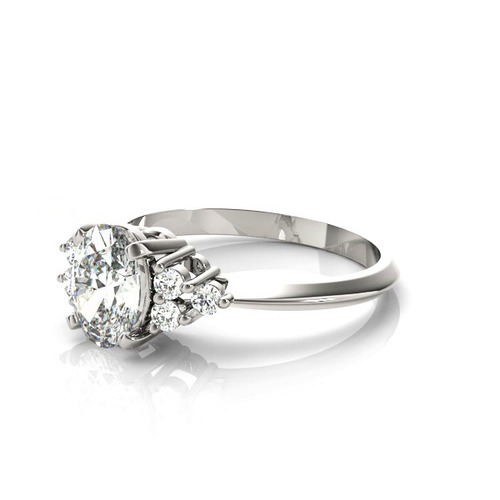 360 degree view of Montana Oval & Diamond Cluster Engagement Ring
