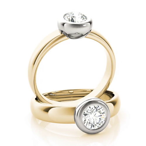 360 degree view of Catalina Bezel Engagement Ring