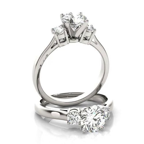 360 degree view of Eden Three Stone Engagement Ring