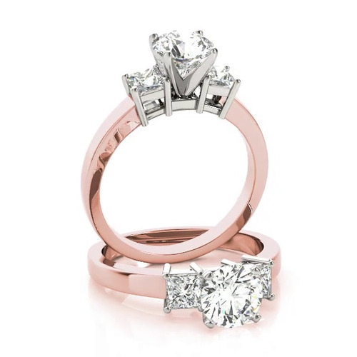 360 degree view of Mimosa Three Stone Engagement Ring