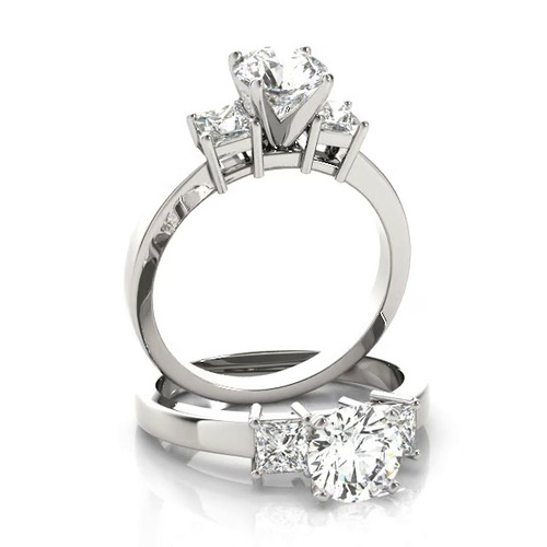 360 degree view of Mimosa Three Stone Engagement Ring