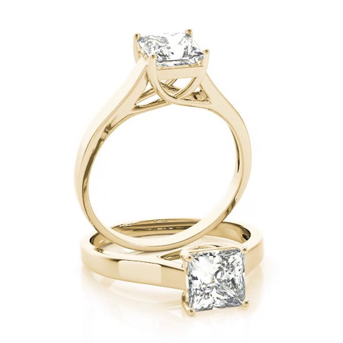 360 degree view of Regina Princess Cut Solitaire Engagement Ring