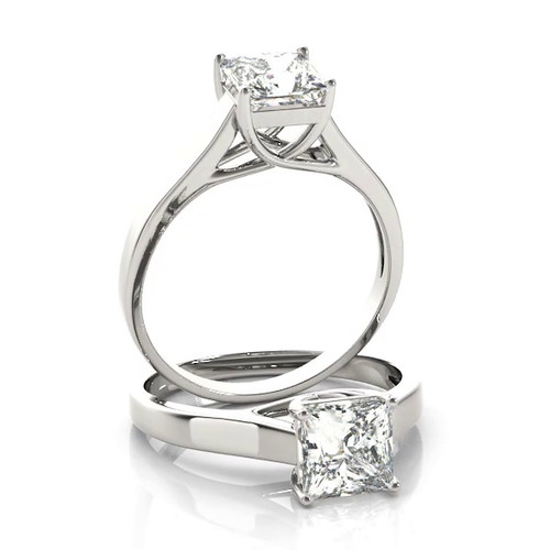 360 degree view of Regina Princess Cut Solitaire Engagement Ring