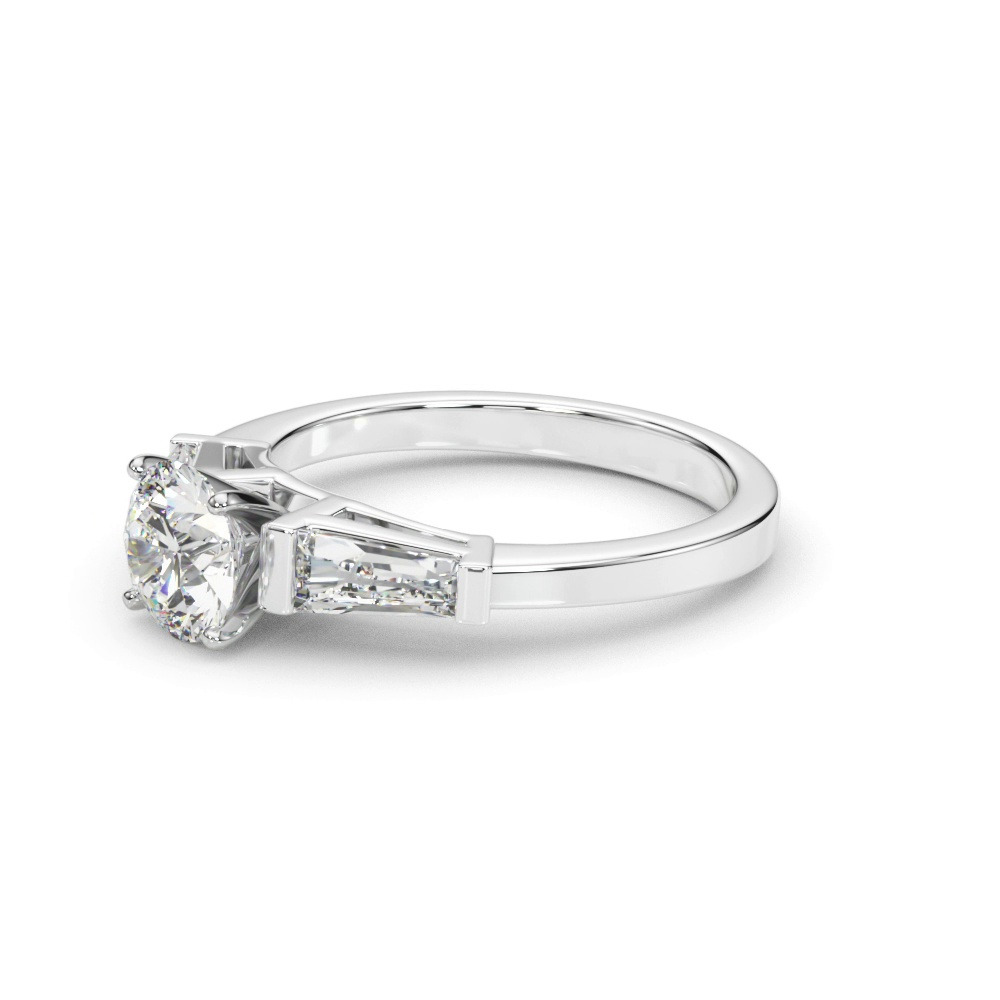 360 degree view of Nya Three Stone Engagement Ring