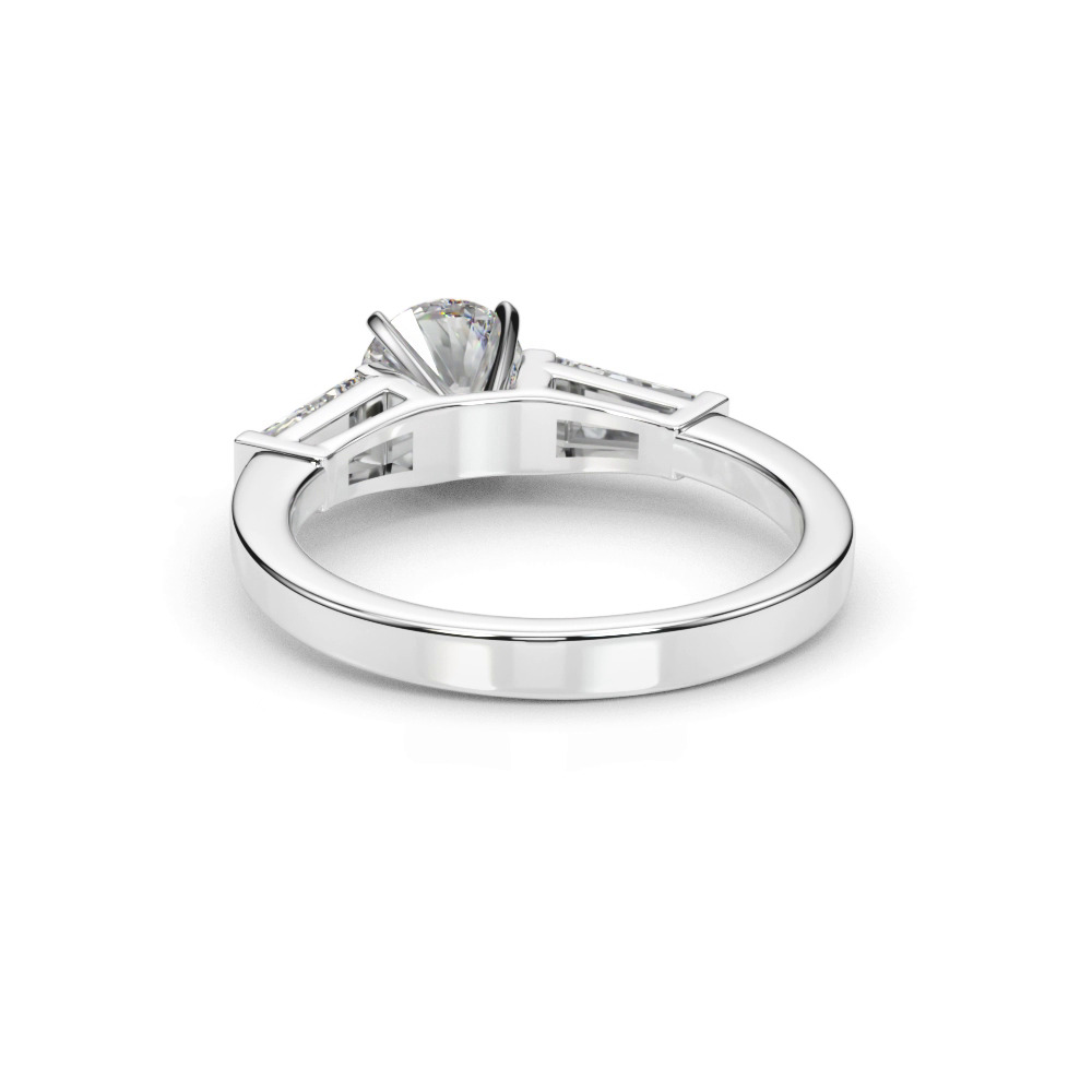 360 degree view of Nya Three Stone Engagement Ring