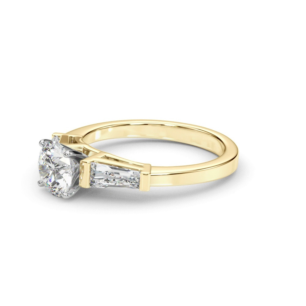 360 degree view of Nya Three Stone Engagement Ring