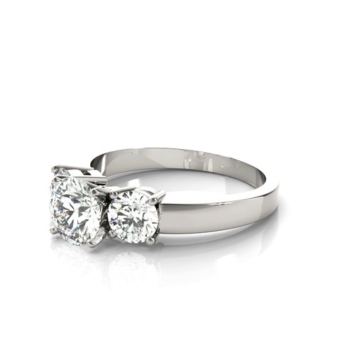 360 degree view of Cleo Three Stone Engagement Ring