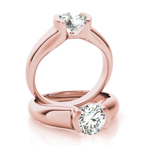 360 degree view of Carolina Half Bezel Solitaire Engagement Ring